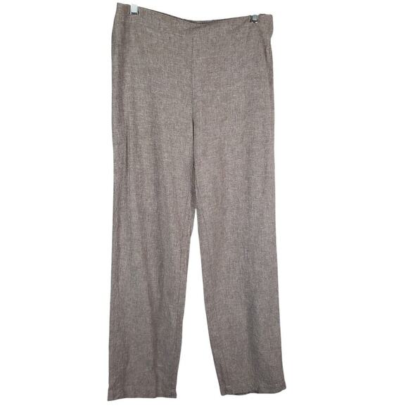 Chico's Linen Blend Taupe Pull-On Pants Size 0.5 Resort Coastal Chic Boho - Picture 1 of 7